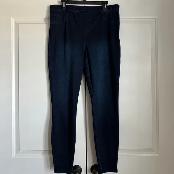 Spanx Jean-ish Ankle Leggings Stretchy High Rise Pull On Plus Size Size 1X Tall - Picture 3 of 10